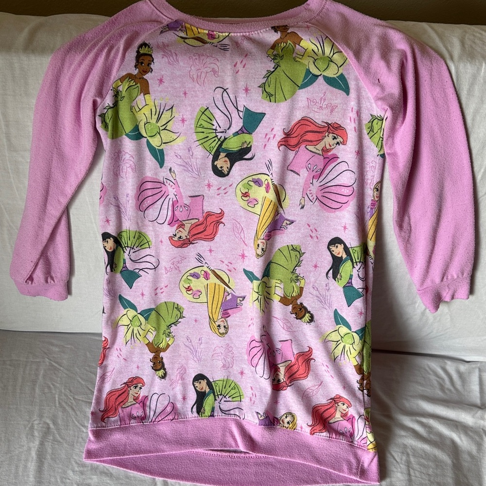 Disney Pink and Green Princess Pajama Top